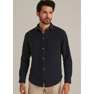 SWTR Navy Merino Wool Blend Sweater men’s Size S Soft Knit Pullo cardigan